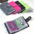 Fashion Felt Business Card Holder ID Card Wallet with 24 Slots